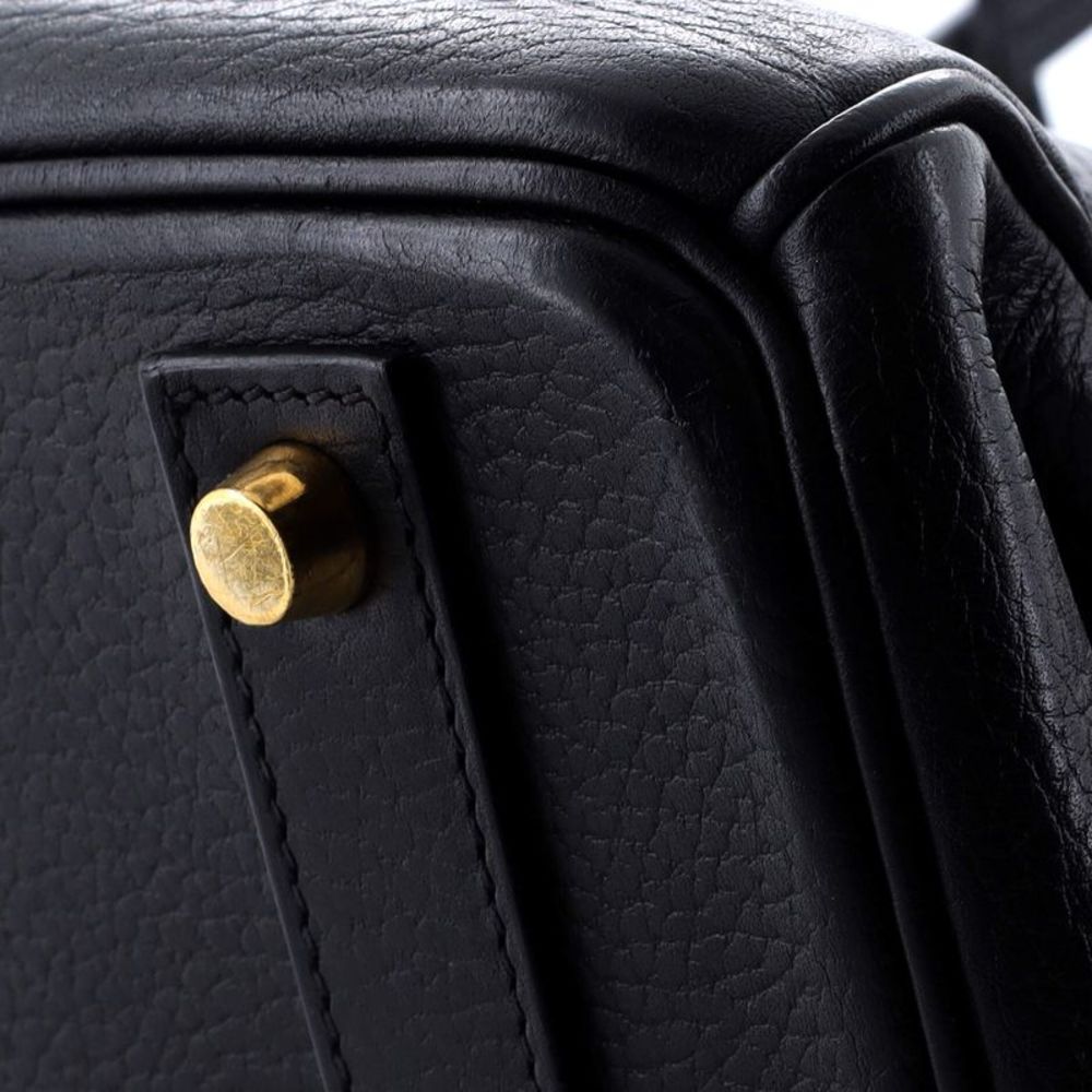 Hermes Birkin Handbag Noir Ardennes with Gold Hardware 40 Black - Picture 8 of 8